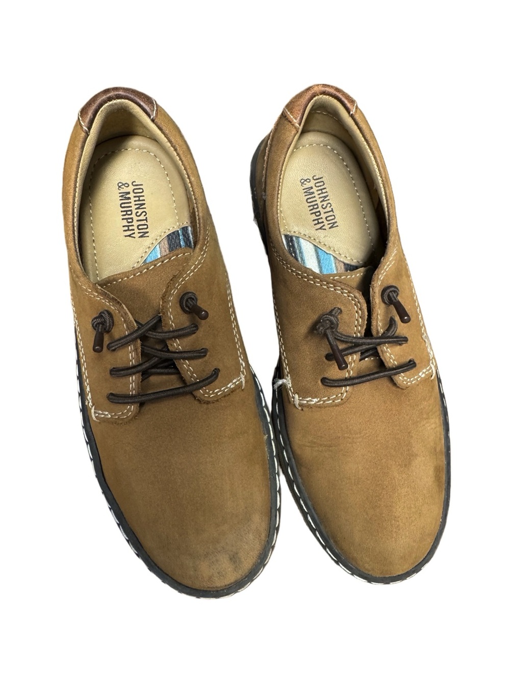 Johnston & Murphy Boys Tan Suede Casual Lace-Up Shoes